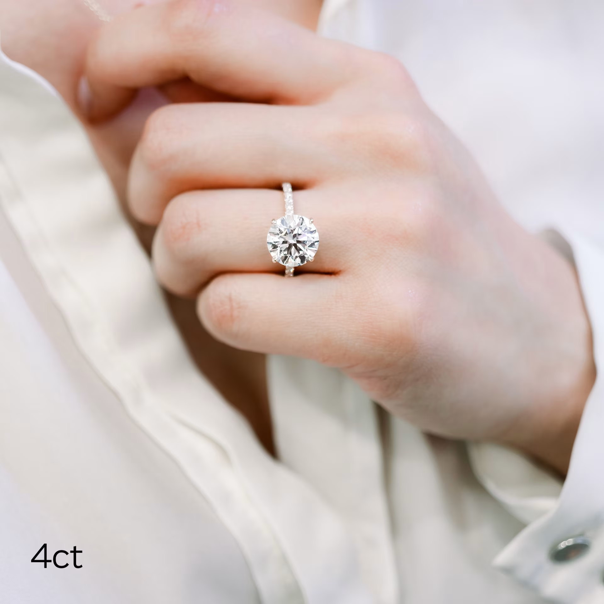 Marquise Cut Cluster Styled Lab Grown Diamond Engagement Ring