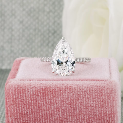 Marquise Cut Cluster Styled Lab Grown Diamond Engagement Ring
