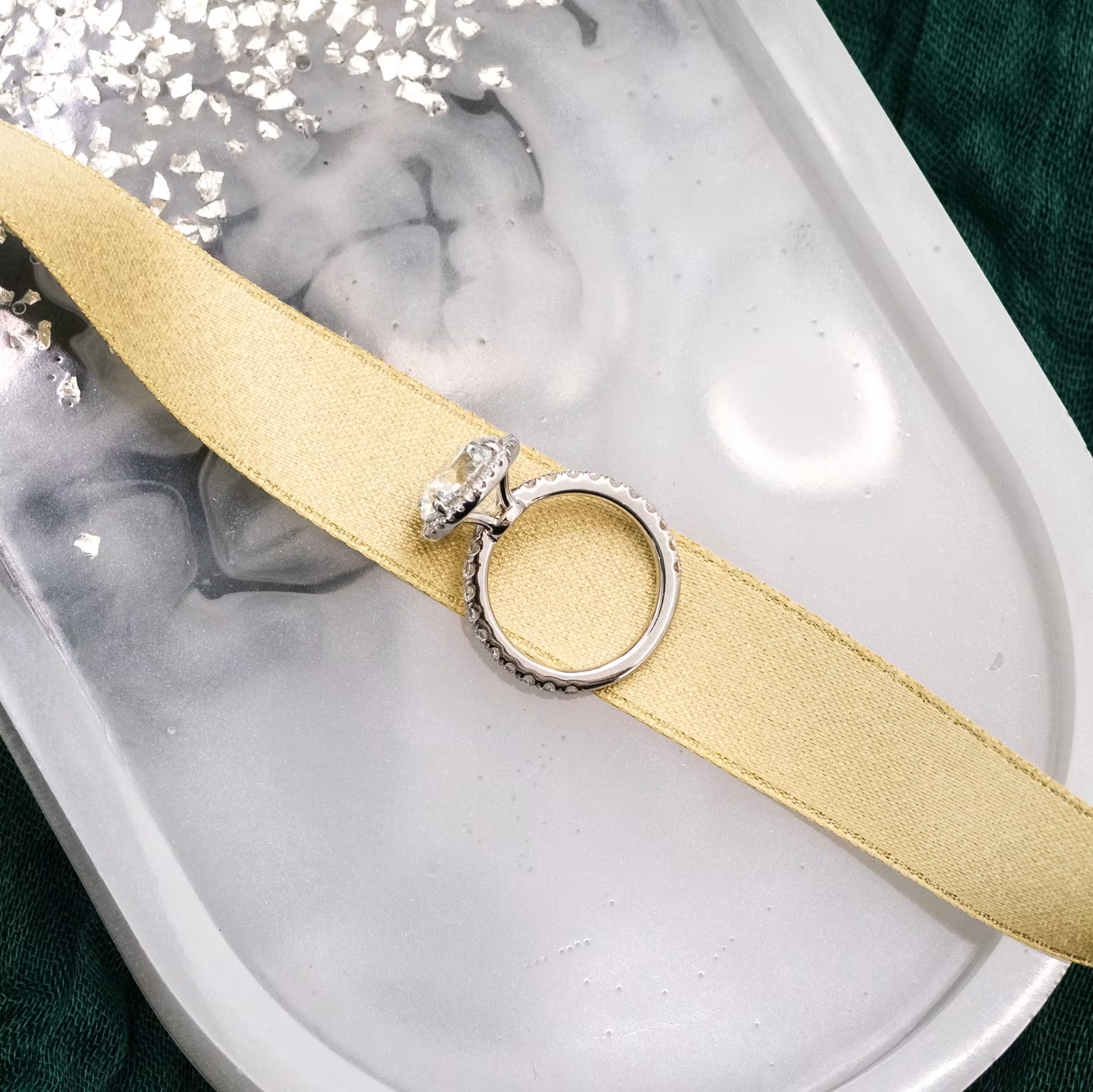Marquise Cut Cluster Styled Lab Grown Diamond Engagement Ring