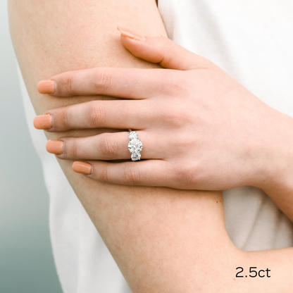 Marquise Cut Cluster Styled Lab Grown Diamond Engagement Ring