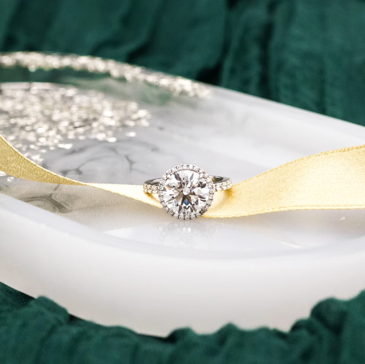 Marquise Cut Cluster Styled Lab Grown Diamond Engagement Ring