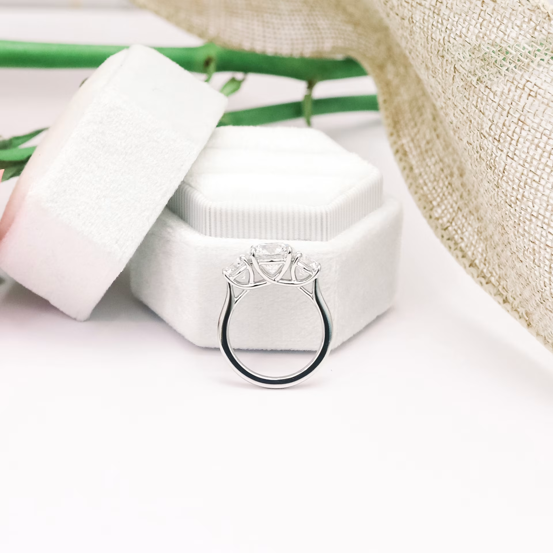 Marquise Cut Cluster Styled Lab Grown Diamond Engagement Ring