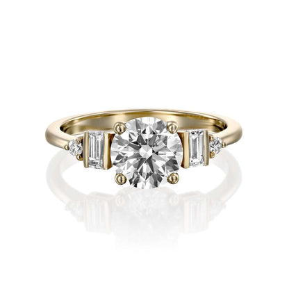 2 CT Round Three Stones Lab Grown Diamond Engagement Ring
