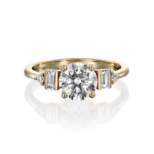 2 CT Round Three Stones Lab Grown Diamond Engagement Ring