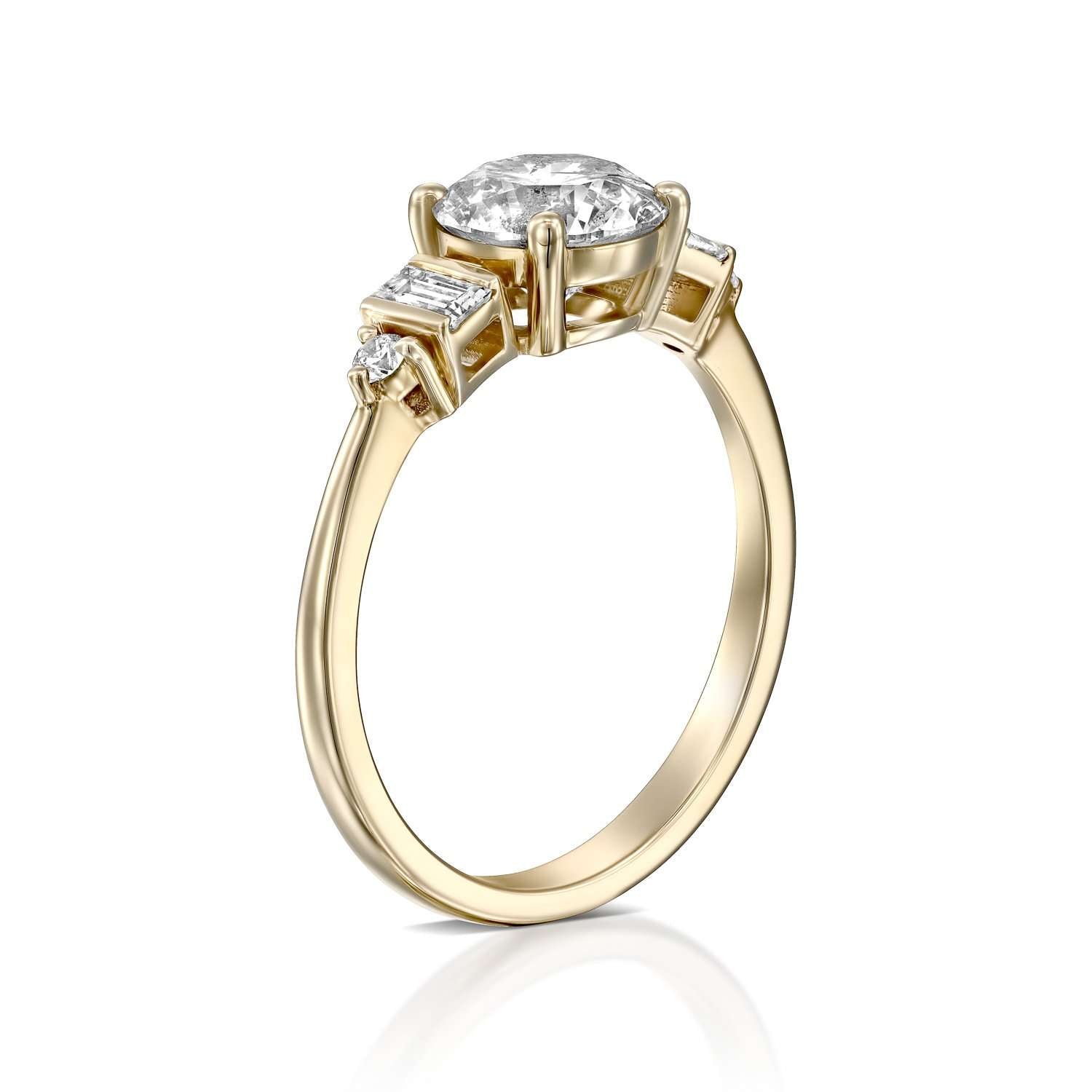 2 CT Round Three Stones Lab Grown Diamond Engagement Ring