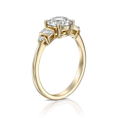 2 CT Round Three Stones Lab Grown Diamond Engagement Ring