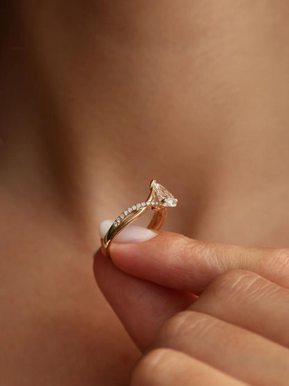 Marquise Cut Cluster Styled Lab Grown Diamond Engagement Ring