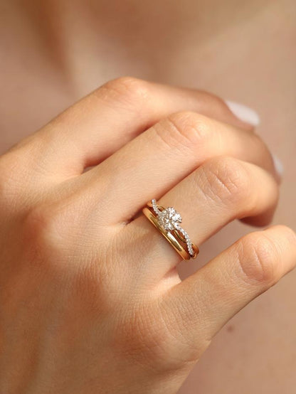 Marquise Cut Cluster Styled Lab Grown Diamond Engagement Ring
