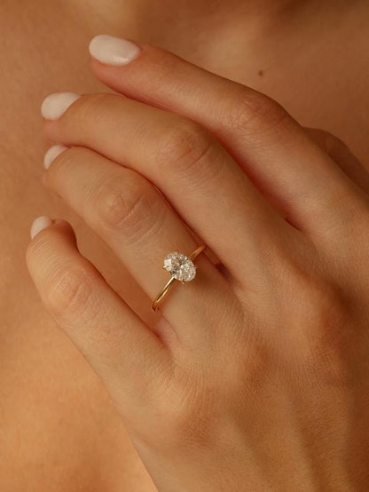 Marquise Cut Cluster Styled Lab Grown Diamond Engagement Ring