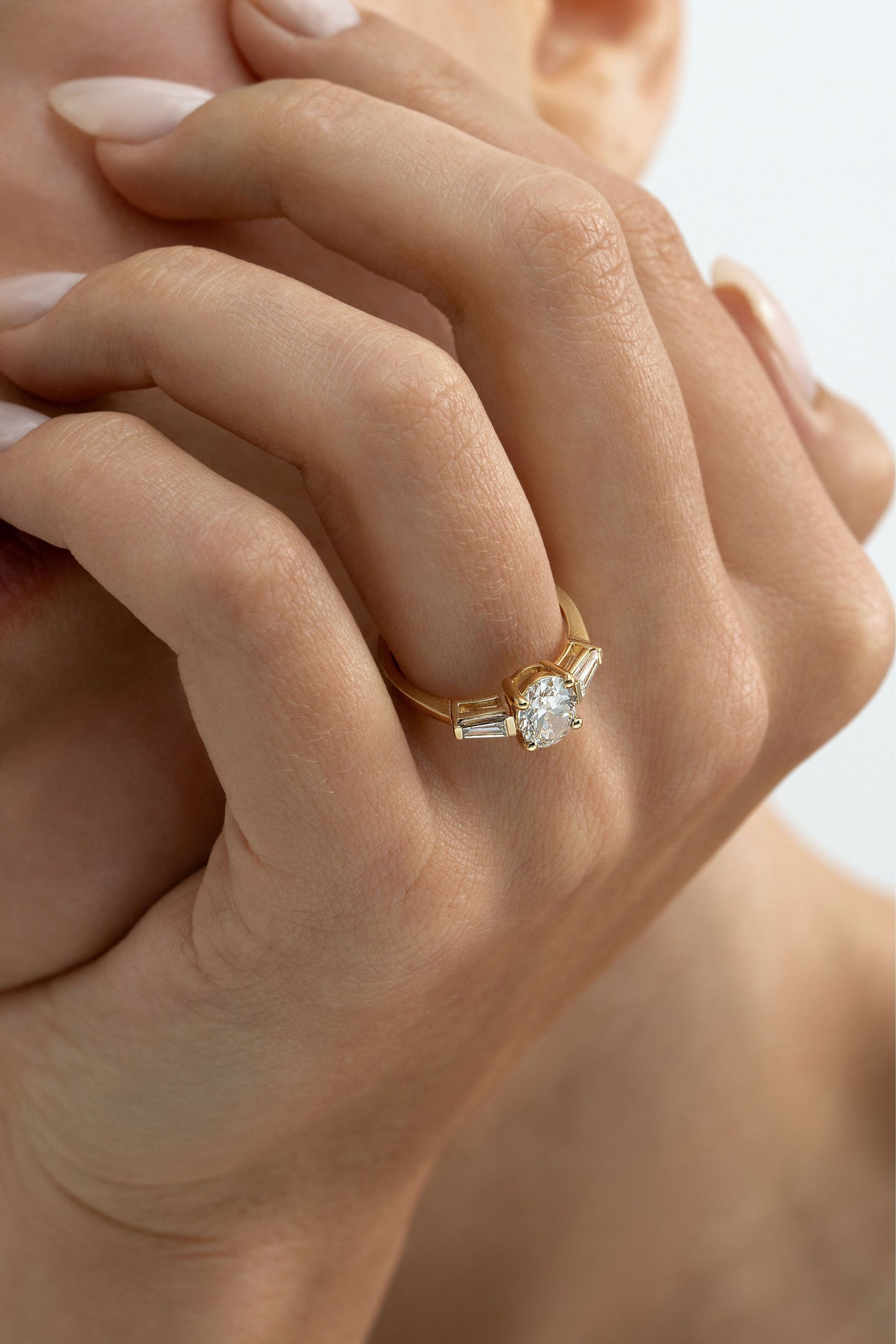 2 CT Round Three Stones Lab Grown Diamond Engagement Ring
