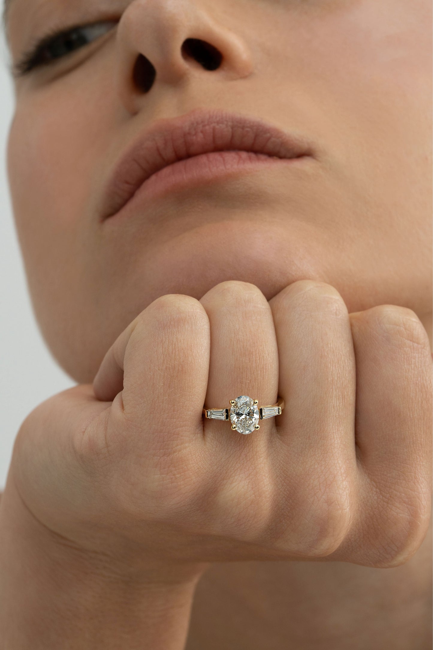 2 CT Round Three Stones Lab Grown Diamond Engagement Ring