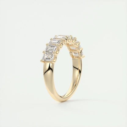 1.80 Emerald Cut Half Eternity Moissanite Bridal Wedding Band 16