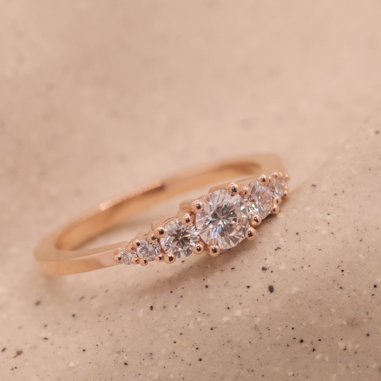 2 CT Round Three Stones Lab Grown Diamond Engagement Ring