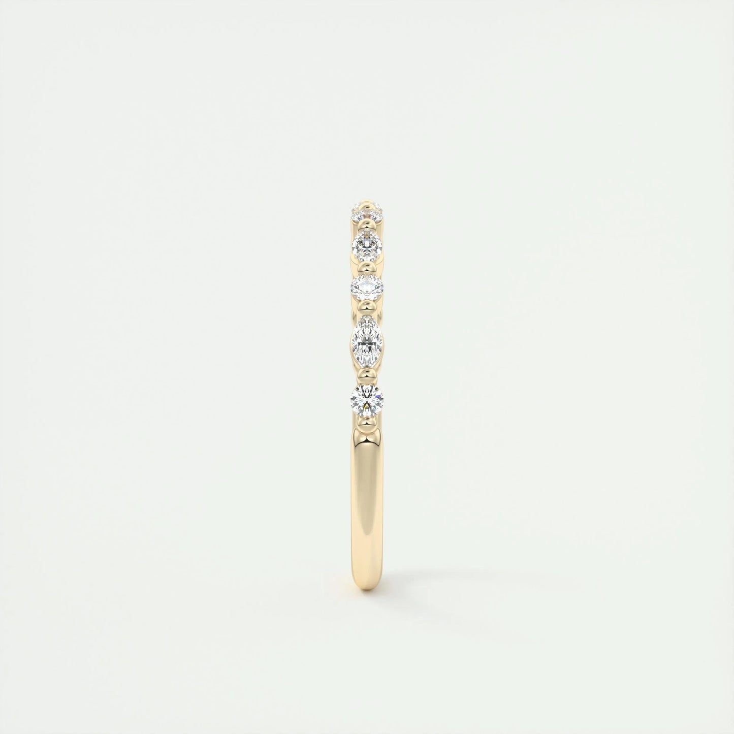 0.32 CT Marquise & Round Multi Stones CVD EF/VVS Diamond Wedding Band 9