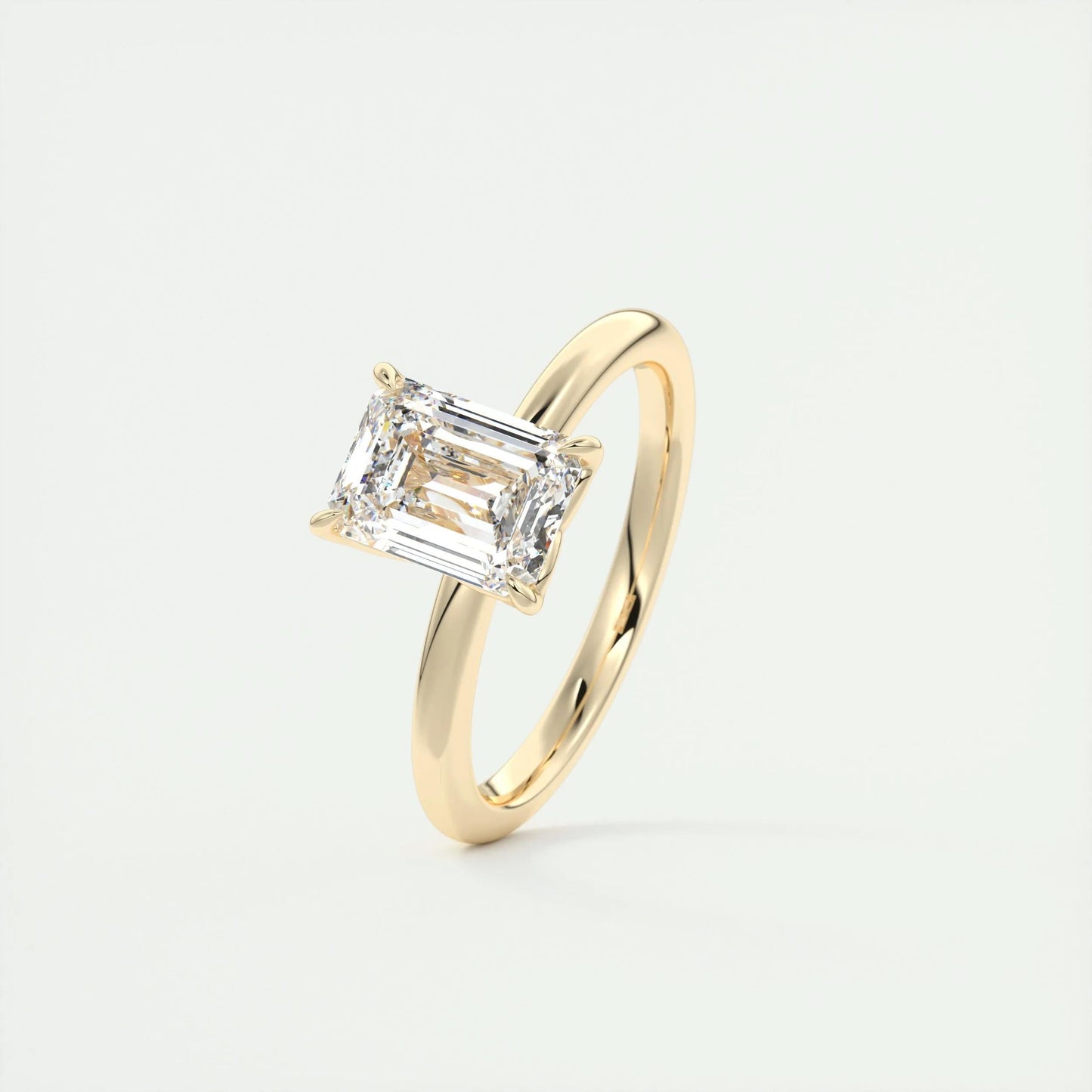 1.91 CT Emerald Cut Solitaire Moissanite Engagement Ring 11