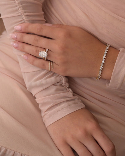 2 CT Round Three Stones Lab Grown Diamond Engagement Ring