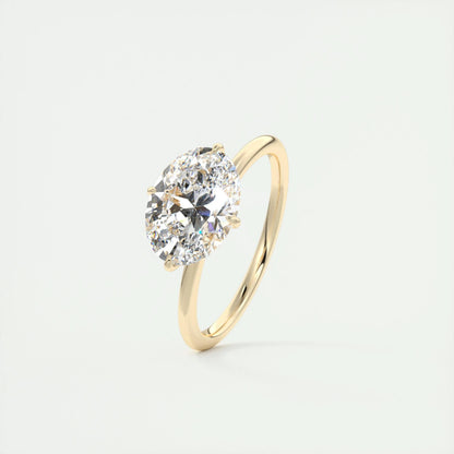 1.91 CT Oval Solitaire Hidden Halo Moissanite Engagement Ring 10