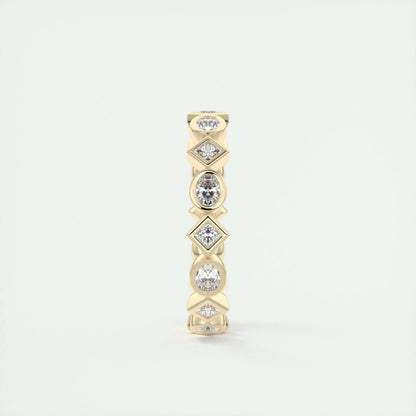 0.72 Oval & Princess Cut Alternative Moissanite Bridal Wedding Band 7