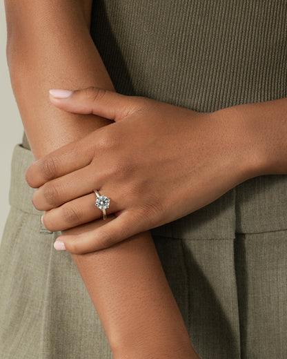Round Solitaire Lab Grown Diamond Engagement Ring