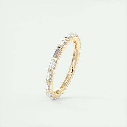 1.02 Baguette Cut Bar Setting Moissanite Bridal Wedding Band 8