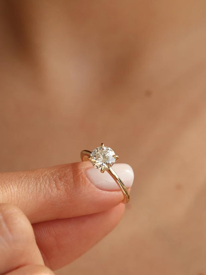 Marquise Cut Cluster Styled Lab Grown Diamond Engagement Ring