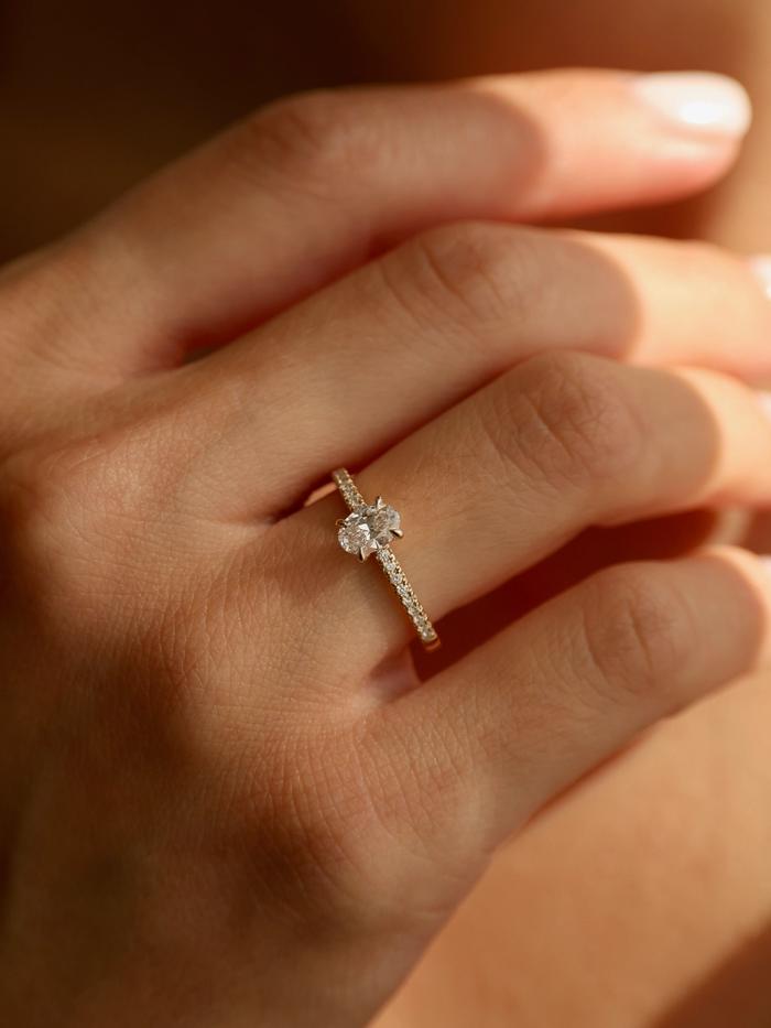 Marquise Cut Cluster Styled Lab Grown Diamond Engagement Ring