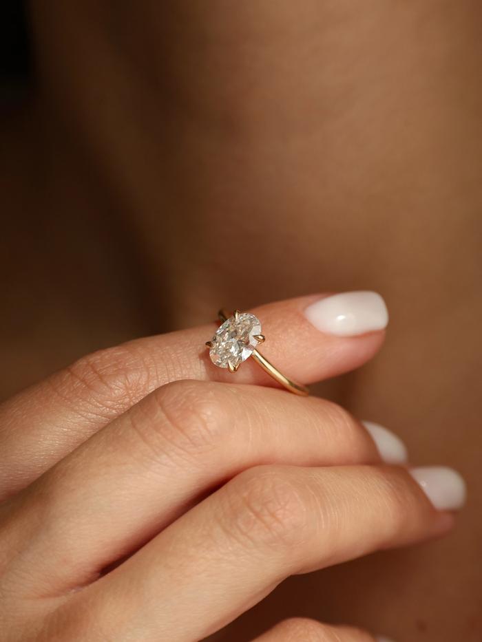 Marquise Cut Cluster Styled Lab Grown Diamond Engagement Ring
