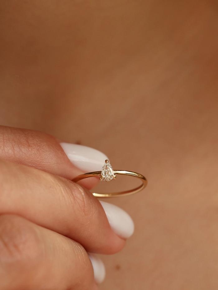 Marquise Cut Cluster Styled Lab Grown Diamond Engagement Ring