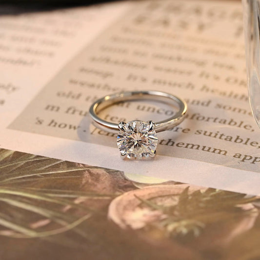 Stunning 2.0 CT Round Moissanite Engagement Ring with Solitaire Design 1