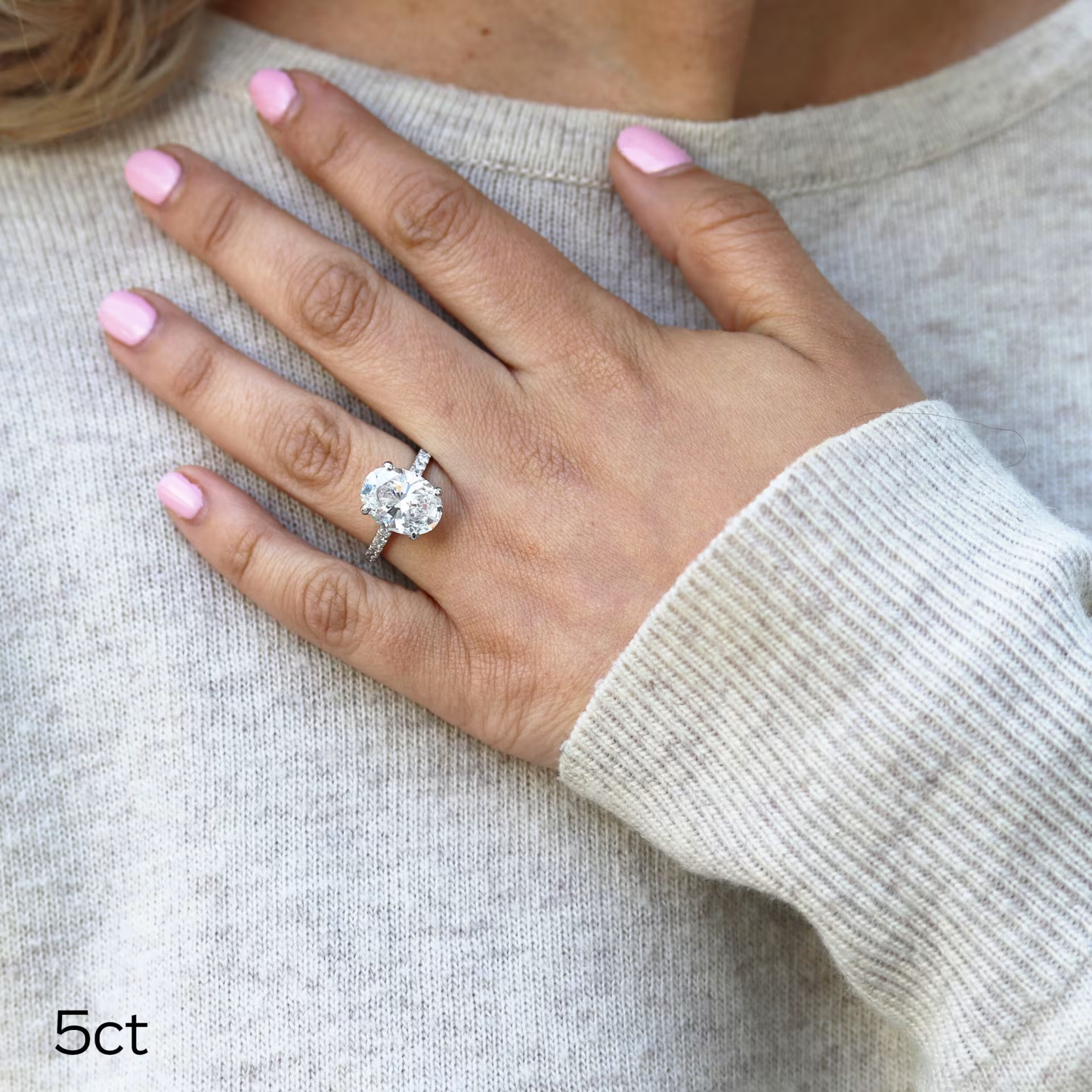 Marquise Cut Cluster Styled Lab Grown Diamond Engagement Ring