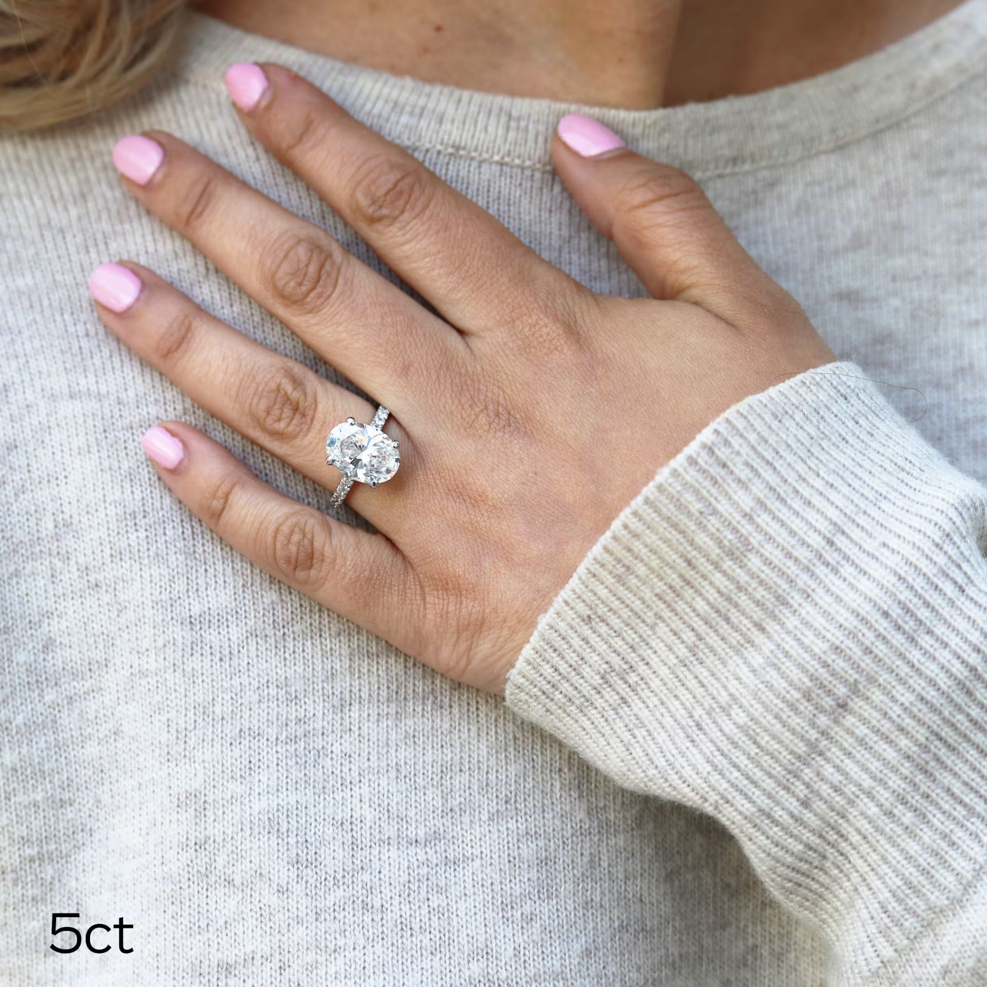 Marquise Cut Cluster Styled Lab Grown Diamond Engagement Ring