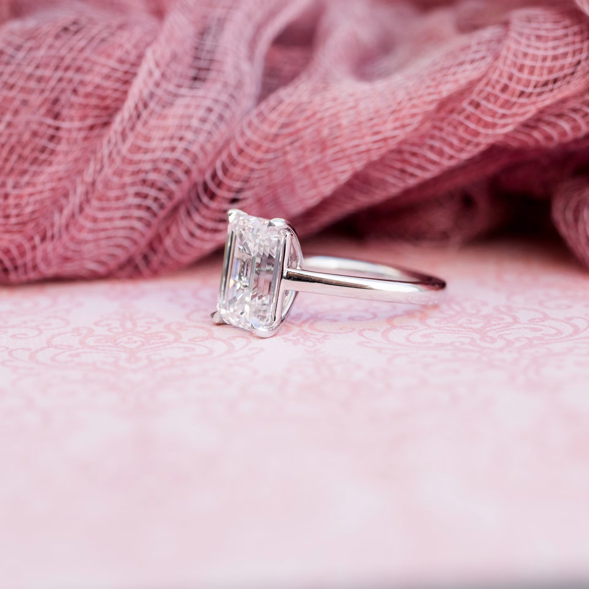 Marquise Cut Cluster Styled Lab Grown Diamond Engagement Ring
