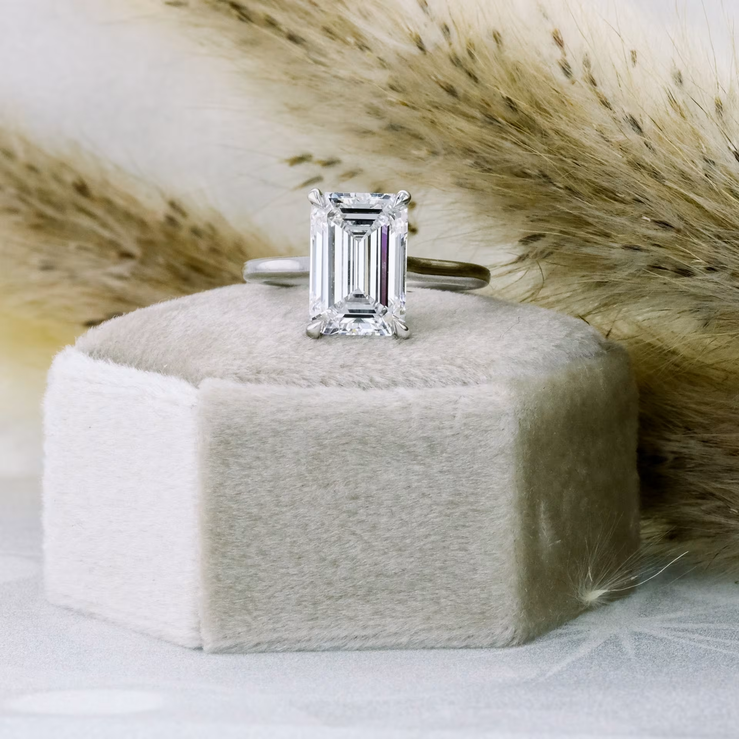 Marquise Cut Cluster Styled Lab Grown Diamond Engagement Ring
