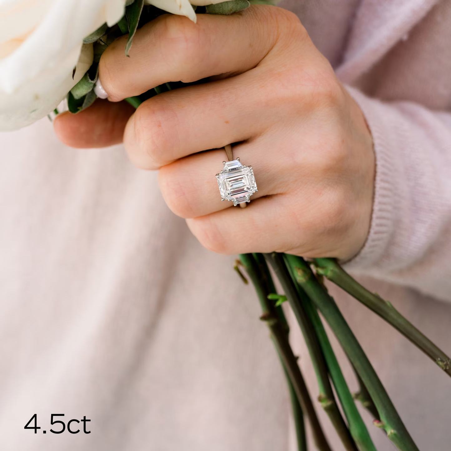Marquise Cut Cluster Styled Lab Grown Diamond Engagement Ring