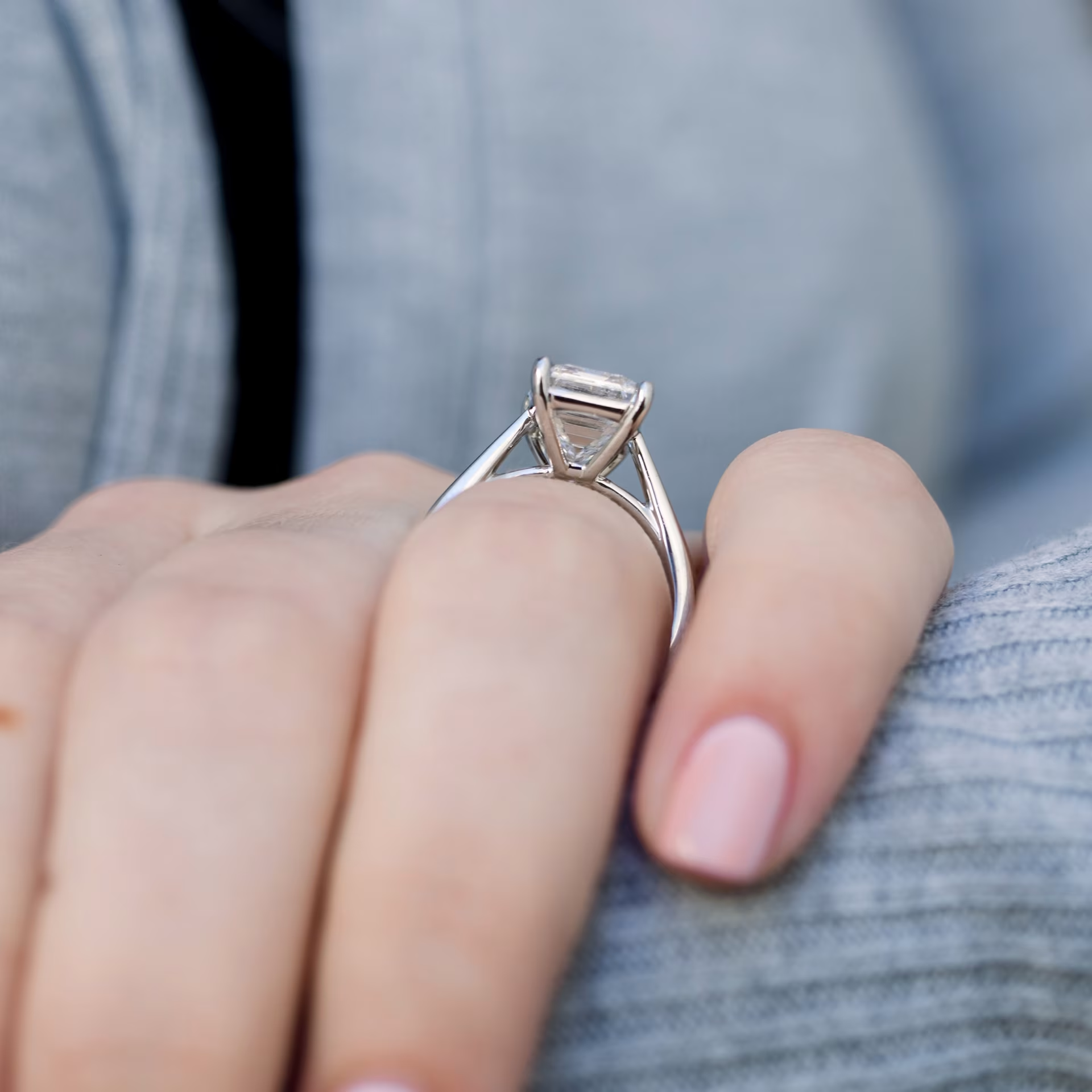 Marquise Cut Cluster Styled Lab Grown Diamond Engagement Ring