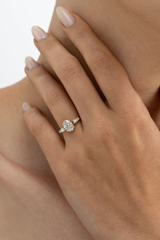 2 CT Round Three Stones Lab Grown Diamond Engagement Ring
