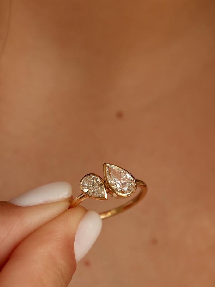 Marquise Cut Cluster Styled Lab Grown Diamond Engagement Ring