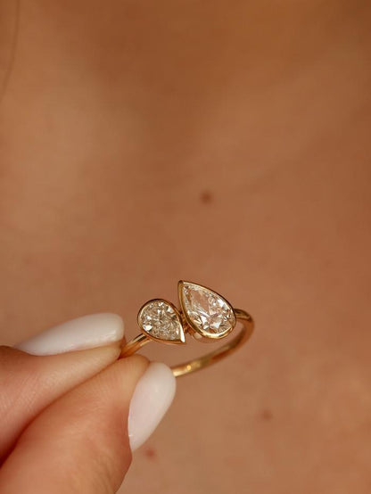 Marquise Cut Cluster Styled Lab Grown Diamond Engagement Ring