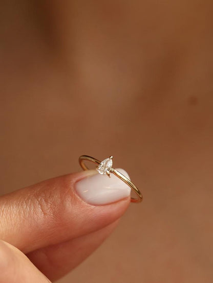 Marquise Cut Cluster Styled Lab Grown Diamond Engagement Ring