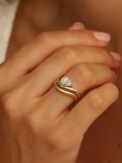 Marquise Cut Cluster Styled Lab Grown Diamond Engagement Ring