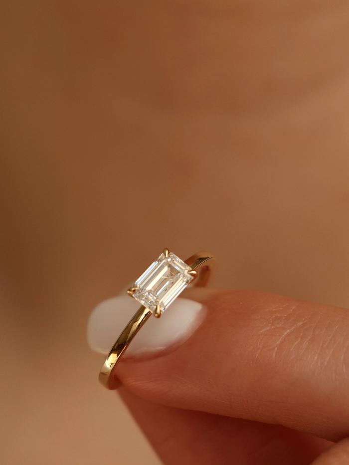 Marquise Cut Cluster Styled Lab Grown Diamond Engagement Ring