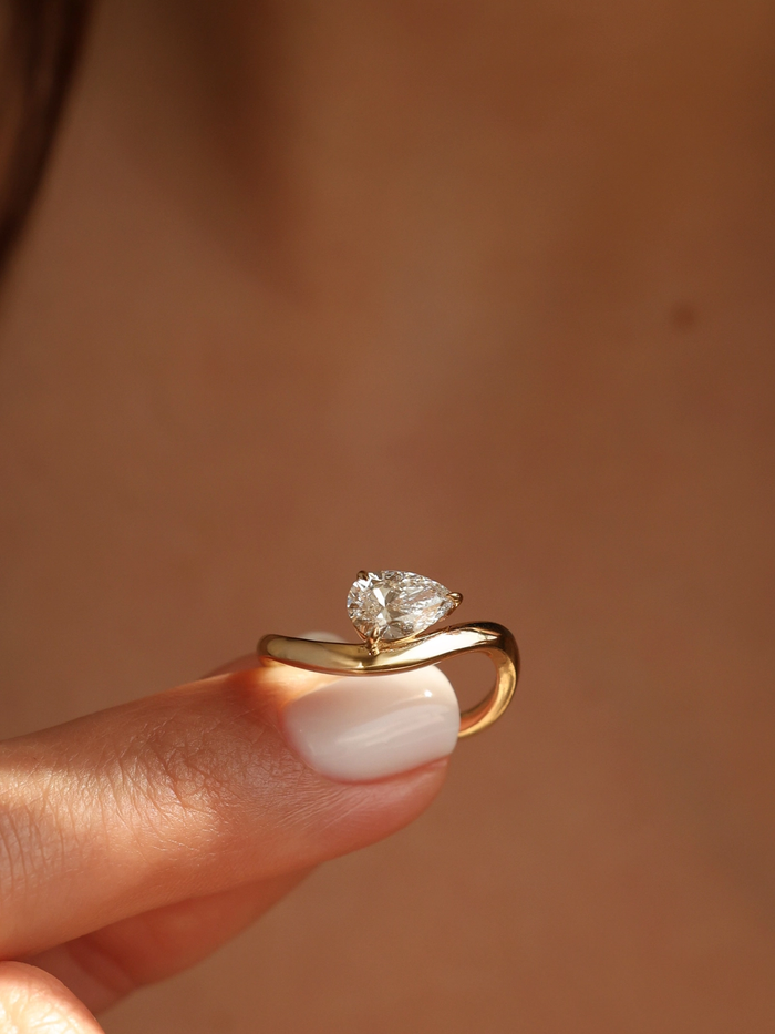 Marquise Cut Cluster Styled Lab Grown Diamond Engagement Ring