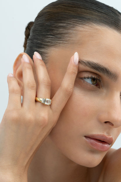 2 CT Round Three Stones Lab Grown Diamond Engagement Ring