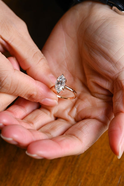 Stunning 1.0 - 2.0 CT Marquise Moissanite Engagement Ring with Solitaire Design 4