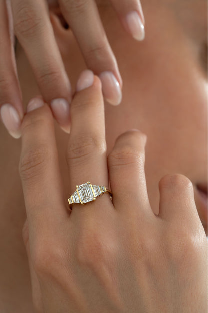 2 CT Round Three Stones Lab Grown Diamond Engagement Ring