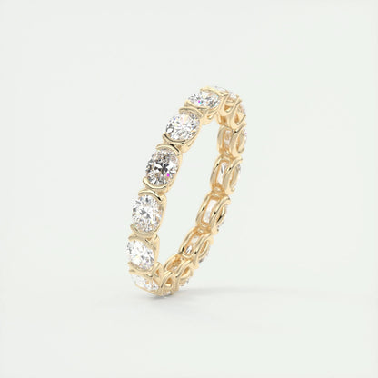 2.25 Oval Cut Half Bezel Moissanite Bridal Wedding Band 9
