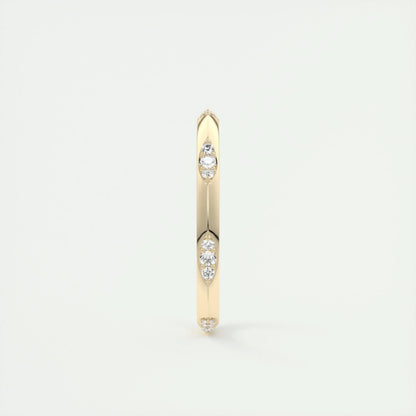 0.09 Round Cut Flush Moissanite Bridal Wedding Band 11