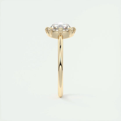 1.47 CT Round Rose Cut  Solitaire Double Prong Moissanite Engagement Ring 13