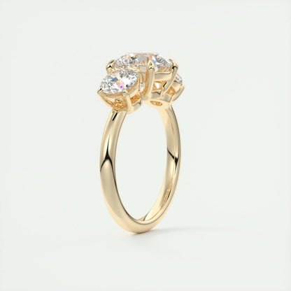 2.0 CT Round Cut Three Stone Moissanite Engagement Ring 13