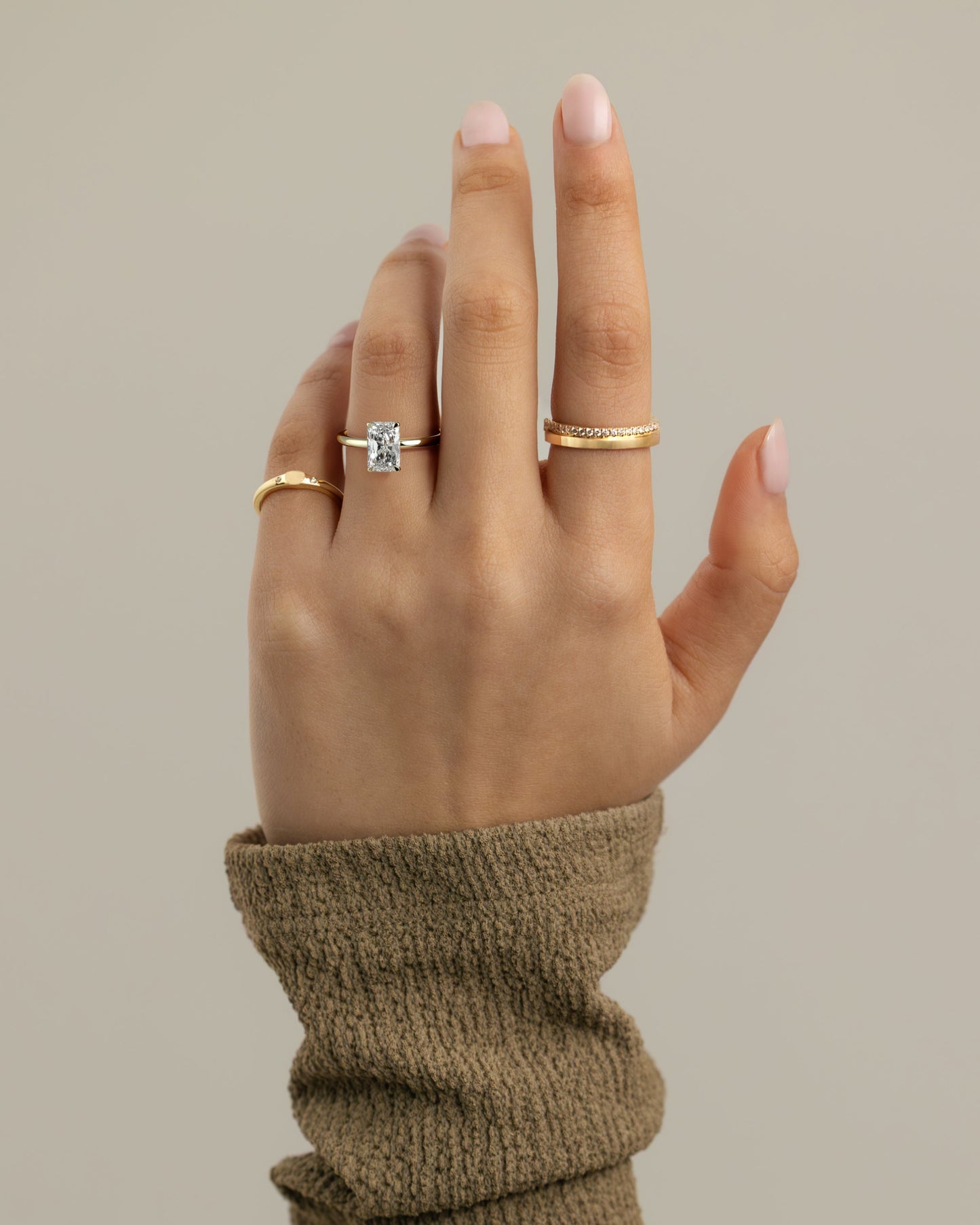 Radiant Hidden Halo Lab Grown Diamond Engagement Ring